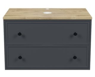 Тумба подвесная IDDIS Torr TOR80DVi95K со столешницей 80см дуб верона/тёмно-серый